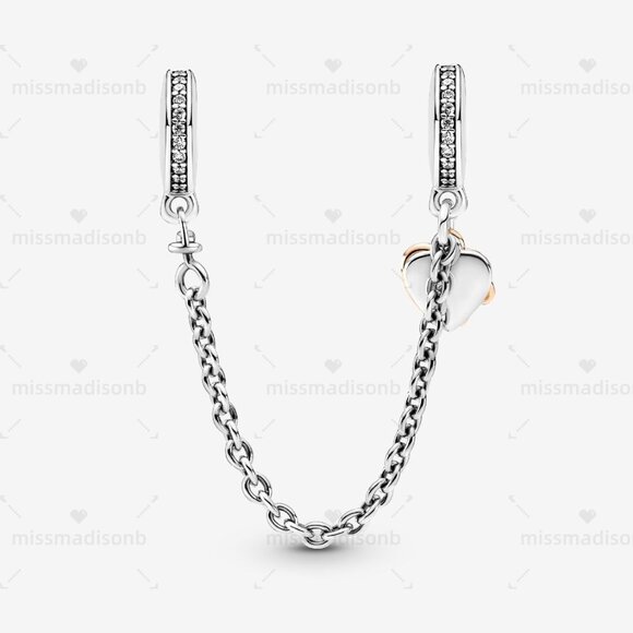 Pandora Family Heart Safety Chain Charm - Picture 2 of 3